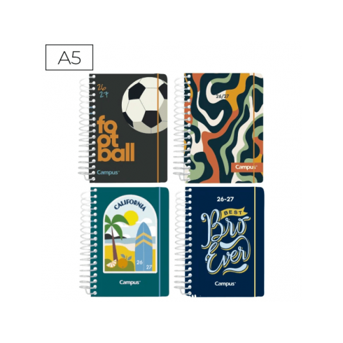 AGENDA ESCOLAR CAMPUS A5 1DP TAPA PP 26-27