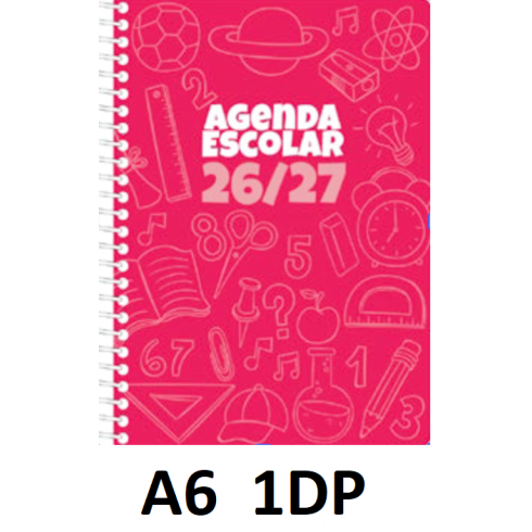 AGENDA ESC.DIDEX A6 1DP POLIPR. ROJO 26-27