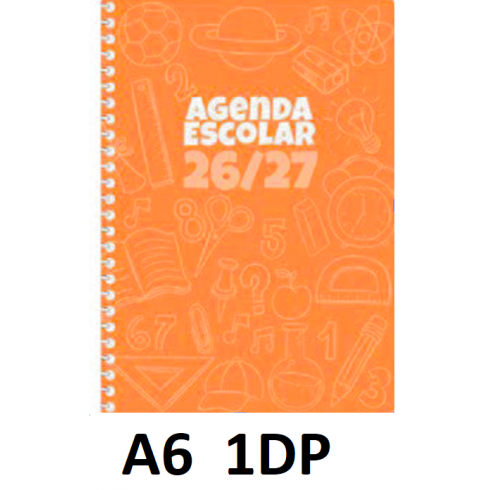 AGENDA ESC.DIDEX A6 1DP POLIPR. NARANJA 26-27
