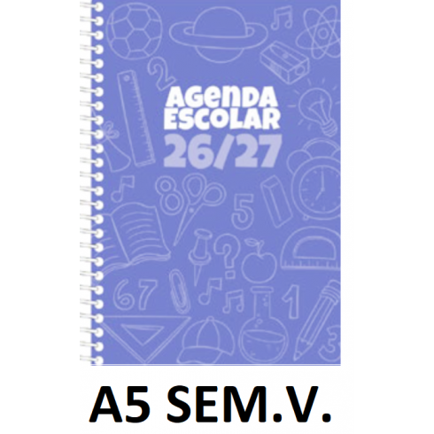 AGENDA ESC.DIDEX A5 SEM.V. POLIPR. AZUL 26-27