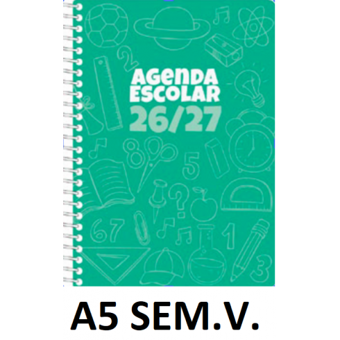 AGENDA ESC.DIDEX A5 SEM.V. POLIPR. VERDE 26-27