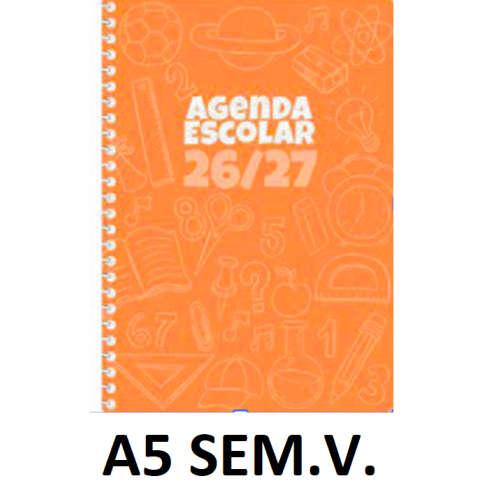 AGENDA ESC.DIDEX A5 SEM.V. POLIPR. NARANJA 26-27