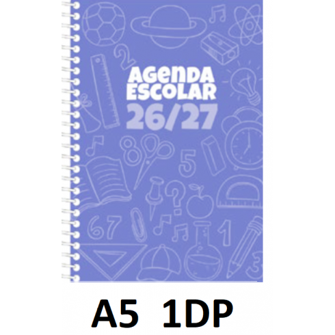 AGENDA ESC.DIDEX A5 1DP POLIPR. AZUL 26-27