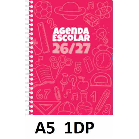 AGENDA ESC.DIDEX A5 1DP POLIPR. ROJO 26-27