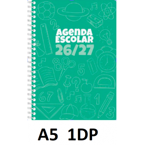 AGENDA ESC.DIDEX A5 1DP POLIPR. VERDE 26-27