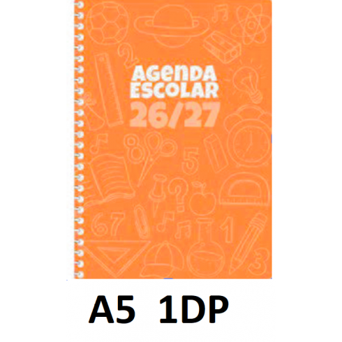 AGENDA ESC.DIDEX A5 1DP POLIPR. NARANJA 26-27