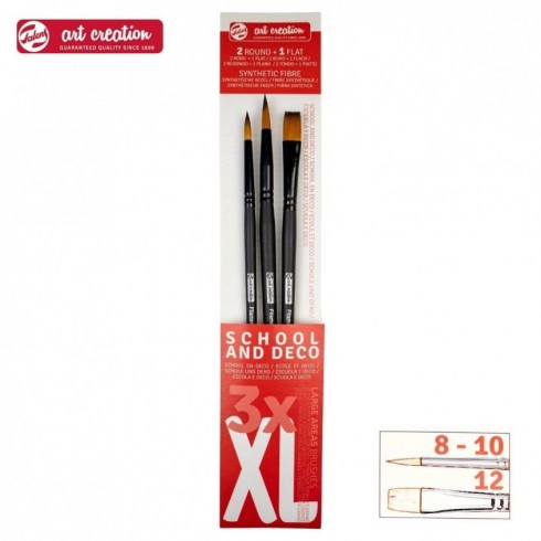 PINCELES ESCOLAR Y DECO XL BLISTER 3 UN.