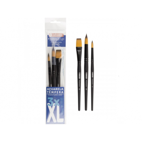 PINCELES ACUARELA Y TÉMPERA XL BLISTER 3 UN.