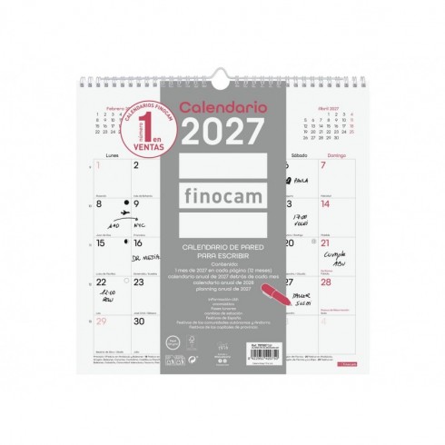 CALENDARIO PARED 30x30 CHIC 2027 BLANCO