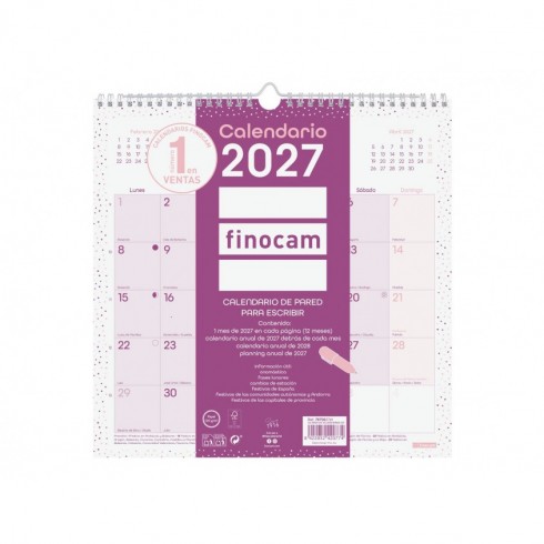 CALENDARIO PARED 30x30 CHIC 2027 MORADO