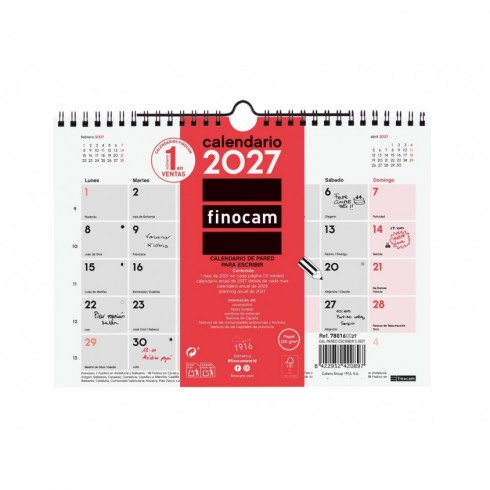 CALENDARIO PARED ESCRIBIR S 210X150 2027