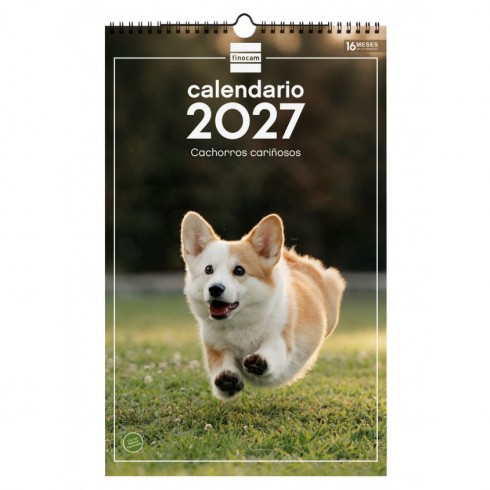 CALENDARIO PARED ESCRIBIR 25X40 2027 CACHORROS