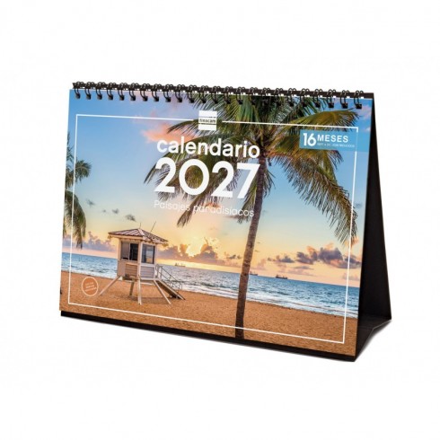 CALENDARIO SOBREMESA ESCRIBIR 210X150 2027 PAISAJES PARADISÍACOS
