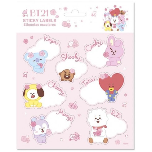 ETIQUETAS ESCOLARES PREMIUM BT21